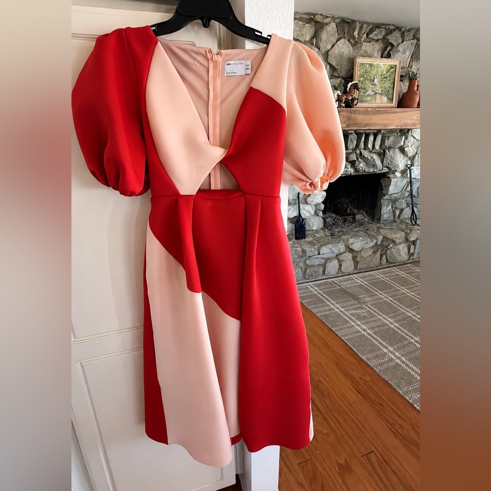 ASOS size 4 red and pink dress.